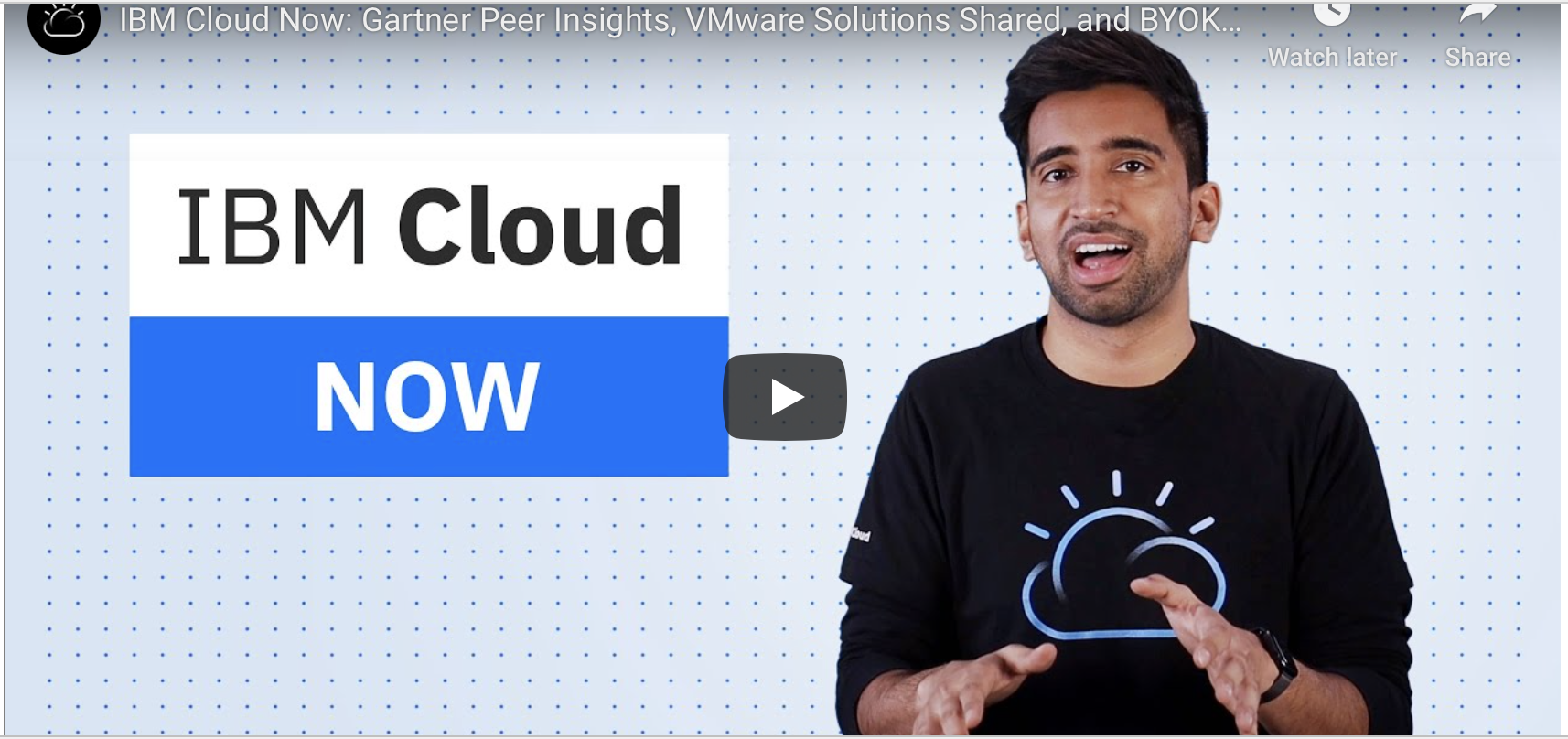 IBM Cloud Now YouTube News Show thumbnail screen with show host Sai Vennam